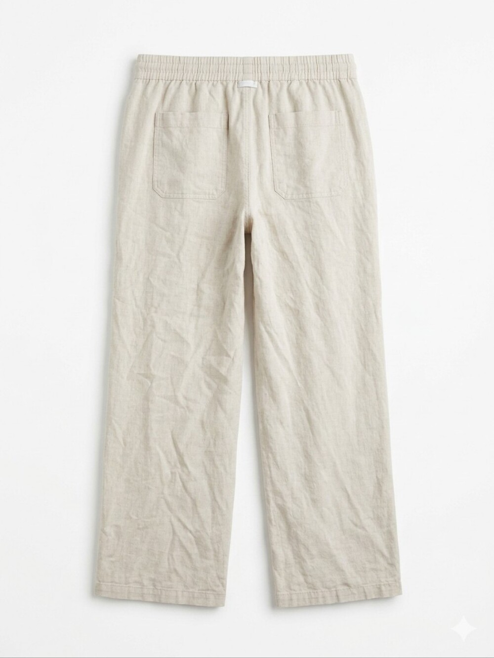 Old Navy light khaki straight leg linen mix pull on pants, L. EUC.
